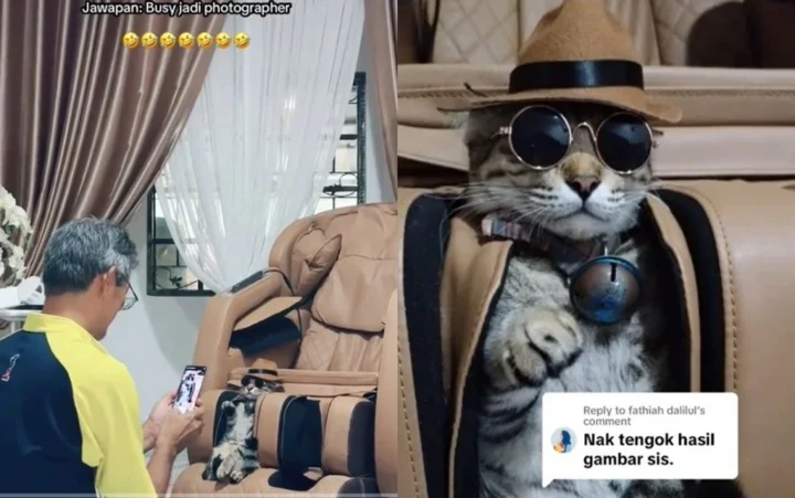 警察父親退休後在家忙什麼？　女兒揭曉：幫寵物貓打扮拍照