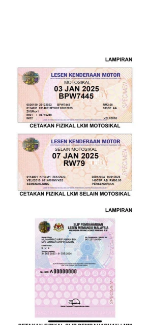 JPJ推新「紙版」駕照和路稅