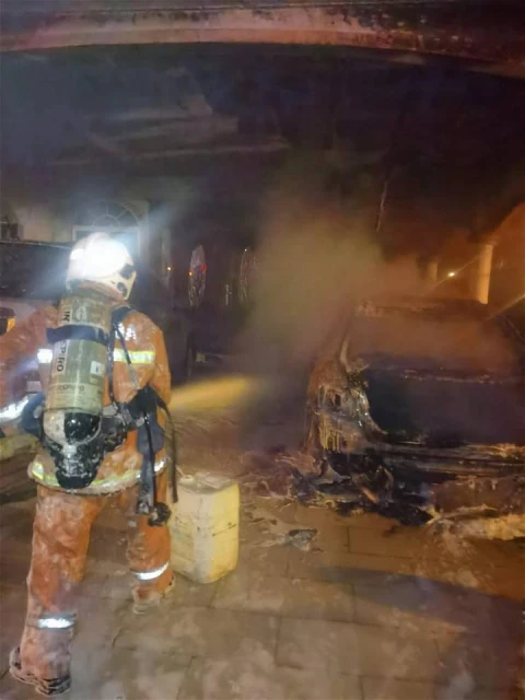 倪可漢住家疑遭縱火　烈焰吞噬3轎車