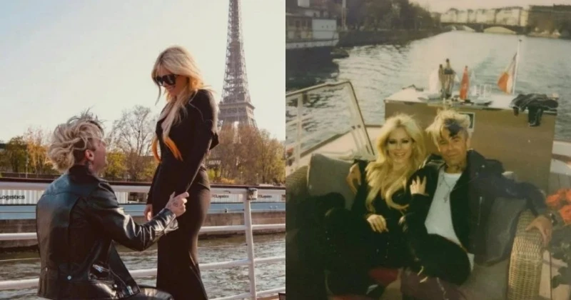 曬巴黎鐵塔下求婚照　艾薇兒收愛心鑽戒甜喊：我願意！