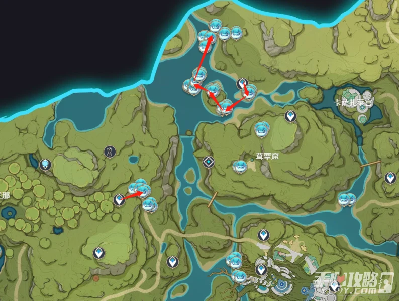 《原神》3.0蕈獸分布圖