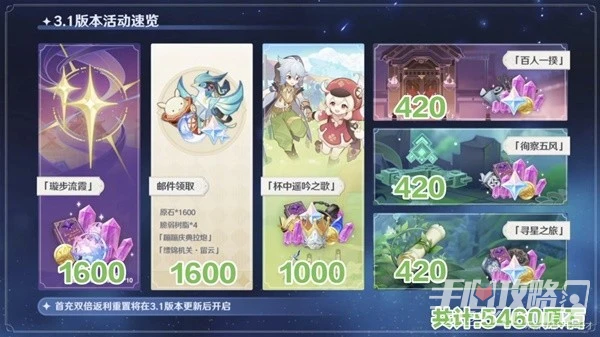 《原神》3.1版本可獲原石匯總