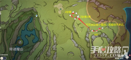 《原神》須彌地圖獸肉速刷路線圖