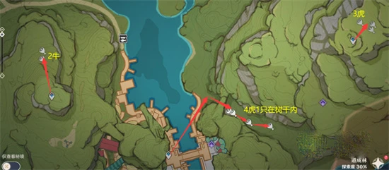 《原神》須彌地圖獸肉速刷路線圖