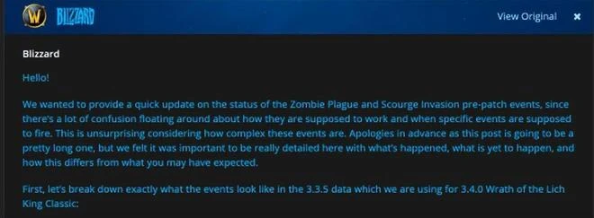 懷舊周報：暴雪道歉？在考慮魔獸懷舊70/80賽季服，RO又出新作了