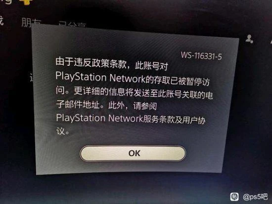 玩家在PS5發「bangzi」被封號 網友:棒小伙兒的意思