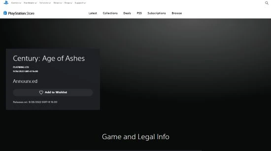 PS商店顯示《世紀灰燼紀元》9月發售 曾發售當天跳票