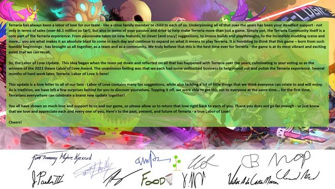 《泰拉瑞亞》1.4.4更新"愛的付出" 現已在全平台上線