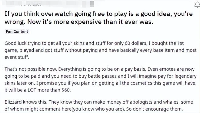 《守望先鋒：歸來》正式上線，老外吐槽：免費的才是最貴的