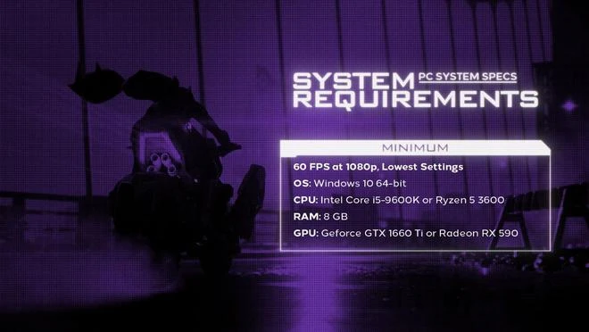 《哥譚騎士》PC最低配置需求：i5-9600k/GTX1660Ti