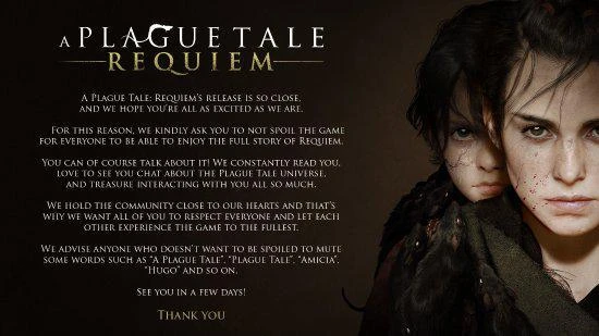 《瘟疫傳說安魂曲》發售在即 官方呼籲玩家不要劇透