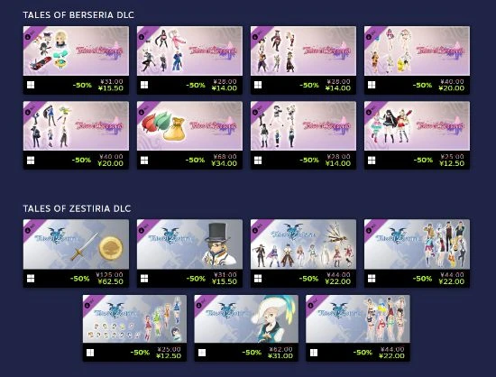 萬代《傳說》系列開啟Steam特賣 《破曉傳說》新史低