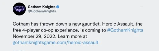《哥譚騎士》將免費推出4人合作模式：需要遊戲本體