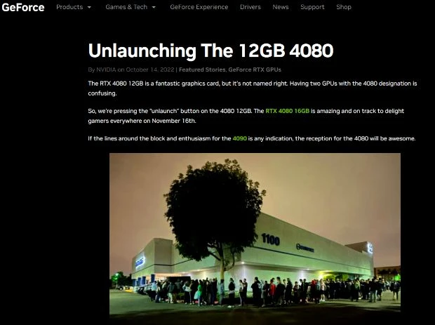 顯卡史上第一次！NVIDIA RTX 4080 12GB突然取消