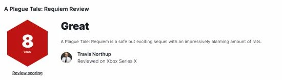 《瘟疫傳說安魂曲》IGN8分：故事優秀、鼠潮驚人