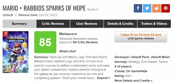 《馬里奧瘋兔星耀之願》M站85分：真正快樂的冒險