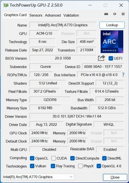 Intel A770顯卡遊民首測：遊戲性能超過RTX3060 7%