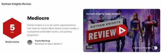 《哥譚騎士》IGN 5分：戰鬥系統差、故事性薄弱