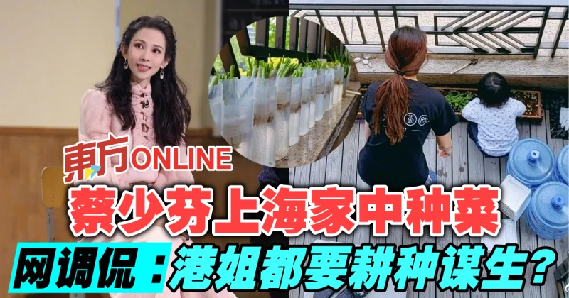 蔡少芬上海家中種菜　網調侃：港姐都要耕種謀生？