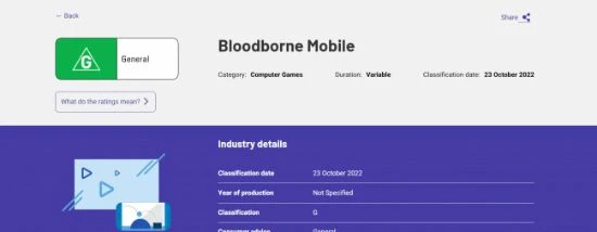 不登PC出手游？《血源》移動版疑似在澳大利亞過審