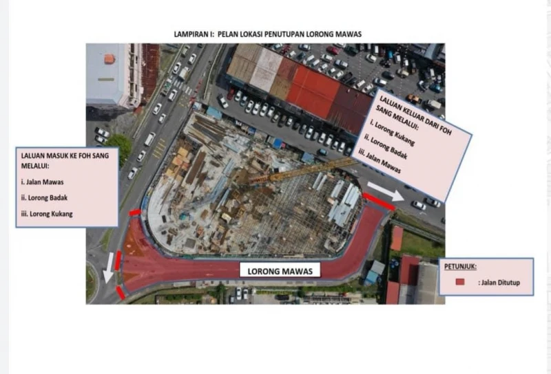 和生園主要通道-Lorong Mawas 28日暫時關閉1天