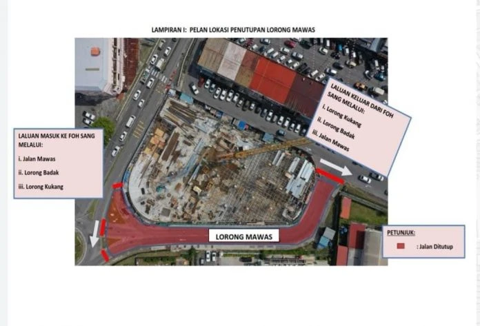 和生園主要通道-Lorong Mawas 28日暫時關閉1天