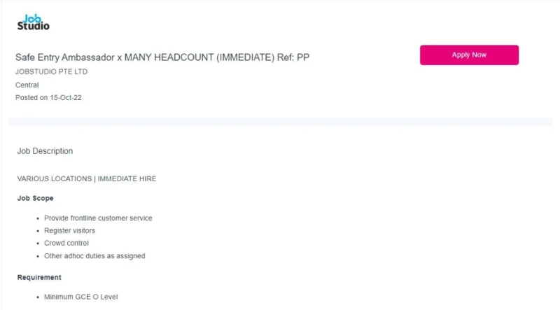 安全距離大使招聘廣告引發臆測　招聘公司火速澄清