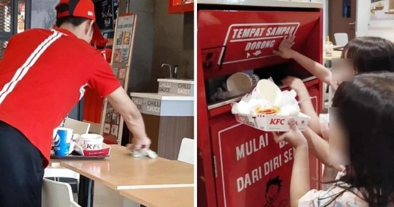 孩子自行清理桌面垃圾  媽媽嗆：想在KFC工作嗎？