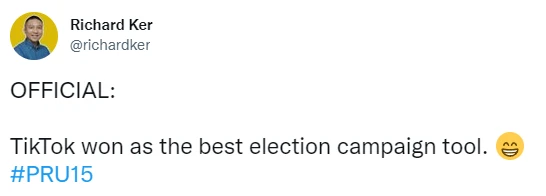 【大馬選舉】國盟成功吸引年輕票 網民：TikTok「神助攻」