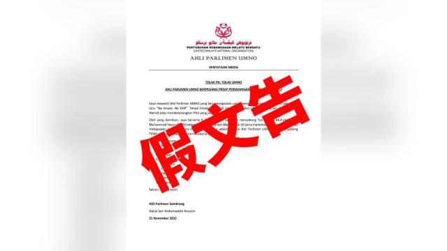 希山慕丁等巫統十議員公開挺慕？假的！