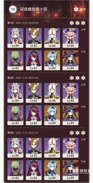 原神深境螺旋12月攻略2022