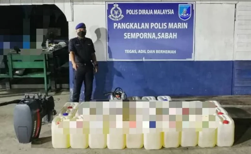 仙本那水警追緝一艘快艇   阻私運824升汽油往鄰國