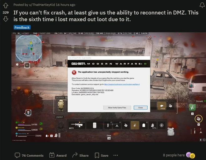 《使命召喚：戰區2.0》頻繁崩潰 官方將持續解決問題