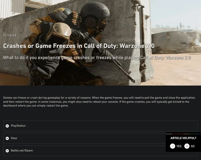 《使命召喚：戰區2.0》頻繁崩潰 官方將持續解決問題