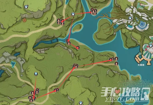 《原神》紅綢路線圖攻略