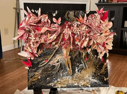 飯制《老頭環》女武神立體畫作 蝴蝶翅膀「躍然紙上」