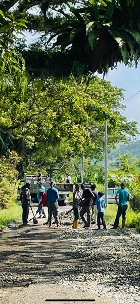 路加安柏贊文那納青年 自發修補路坑