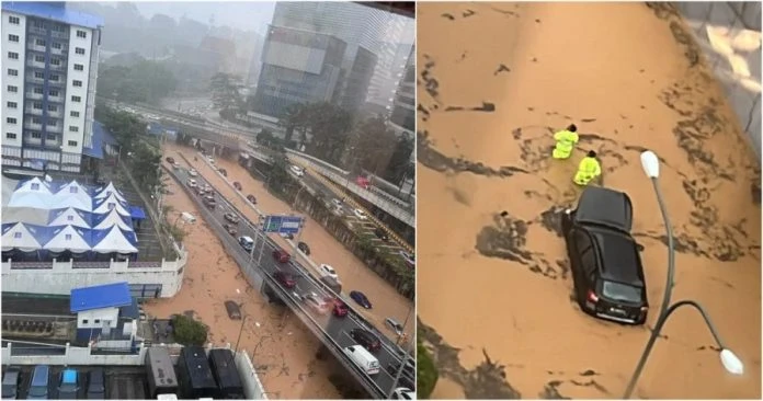 泗岩沫多巴河曾發出水災警報 轎車來不及移走泡在水中