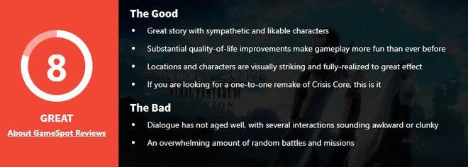 《最終幻想7：核心危機 再融合》媒體評分解禁