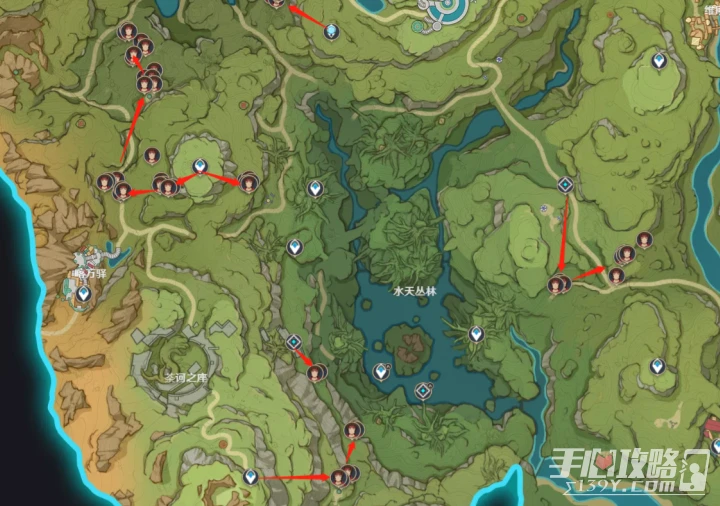 《原神》3.3版本紅綢收集路線一覽