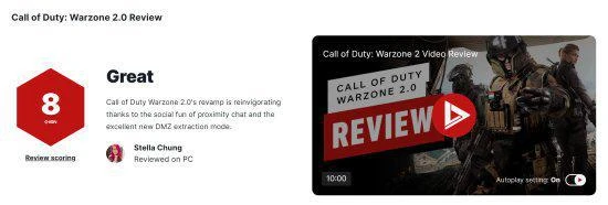 《COD戰區2》IGN 8分：新內容使遊戲煥發活力