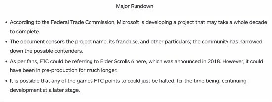 美國政府機構：微軟正在開發一款10年才能做完的遊戲