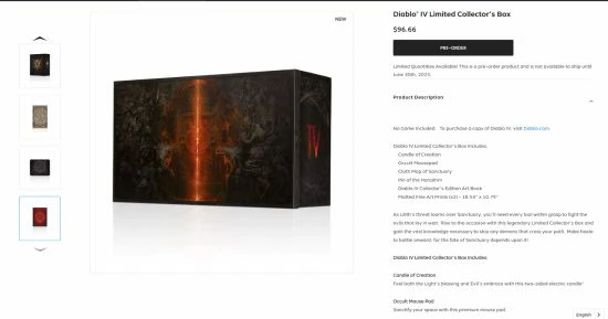 《暗黑4》收藏版開啟預售：673元、不含遊戲本體