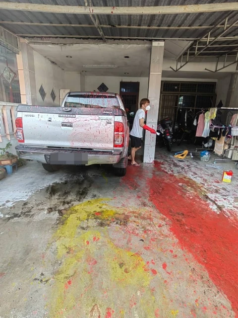 住家二度被拋油漆彈動機不明　屋主澄清沒欠高利貸