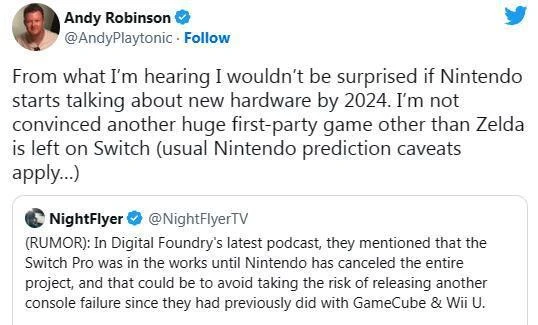 傳聞：任天堂很快就會將重心轉移到Switch 2上