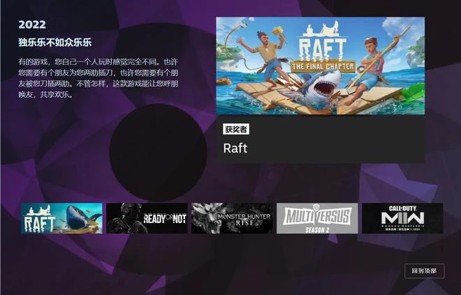 2022年Steam大獎獲獎名單