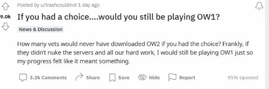 外網熱議：如果可能 你是否願意回到《OW1》？