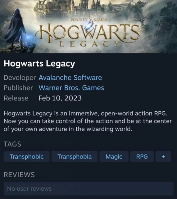 《霍格沃茨之遺》喜提「反派」tag