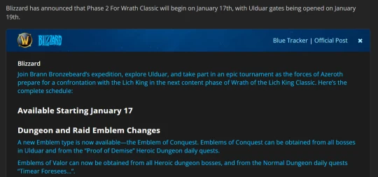 WLK懷舊服：奧杜爾除夕開放 國服只有半個CD