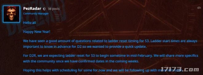 《暗黑3》透露新賽季消息《暗黑：不朽》新春版本即將更新